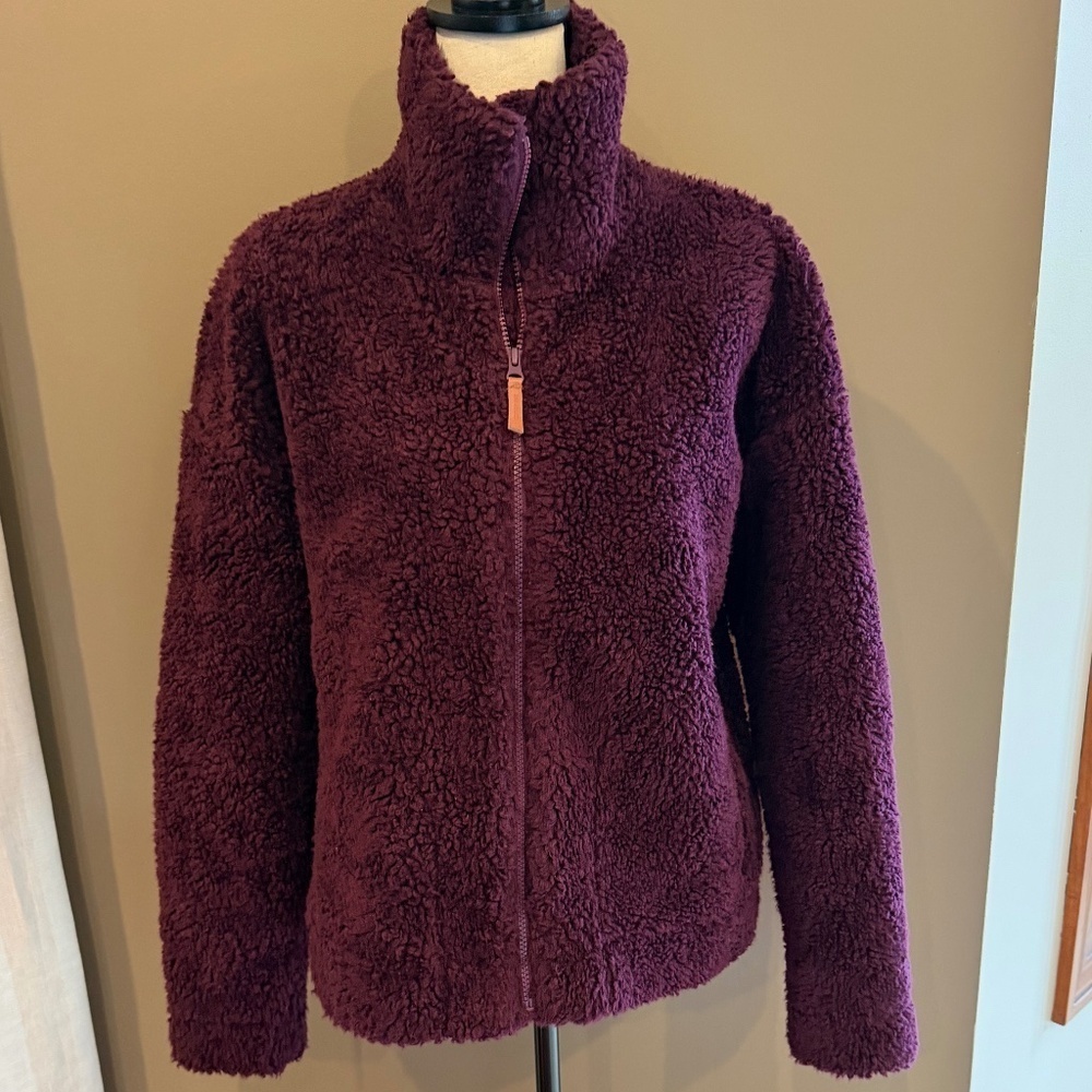 Alpine Design Women's Ultra Soft Wine Sherpa 1/4 Zip Jacket, Size Large